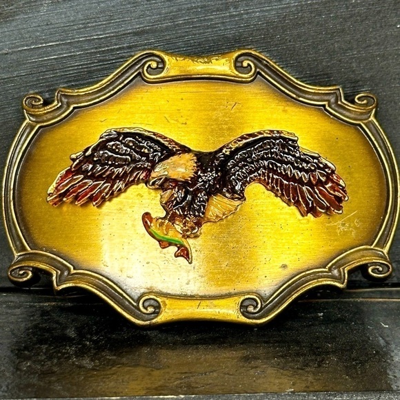 RAINTREE Belt Buckle Birds Eagle Fish Hunting 3D Raised Textured Image Outdoors - Picture 1 of 11